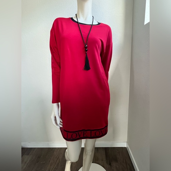 Soho Dresses & Skirts - Soho Red Sheath Dress with Dolman Sleeves
